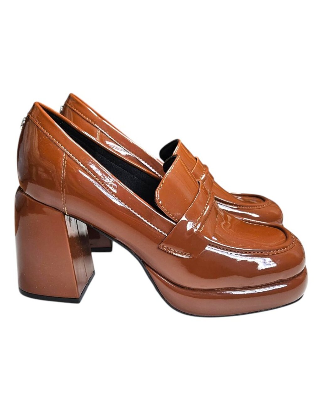 Nine West Verge3 Brown Heeled Loafer Pumps, Size 8M, 90s Inspired, NWT